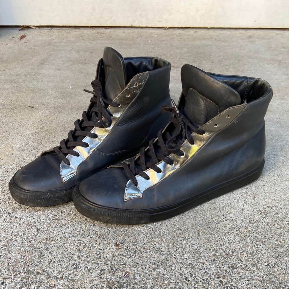 Raf Simons chrome stripe high top